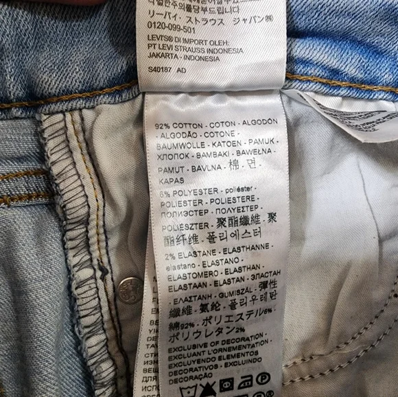 Levi's 711 Jeans Women's 29x30 Skinny Stretch Light Wash Blue - Picture 8 of 10